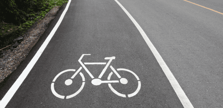 sign of e-bike on the road