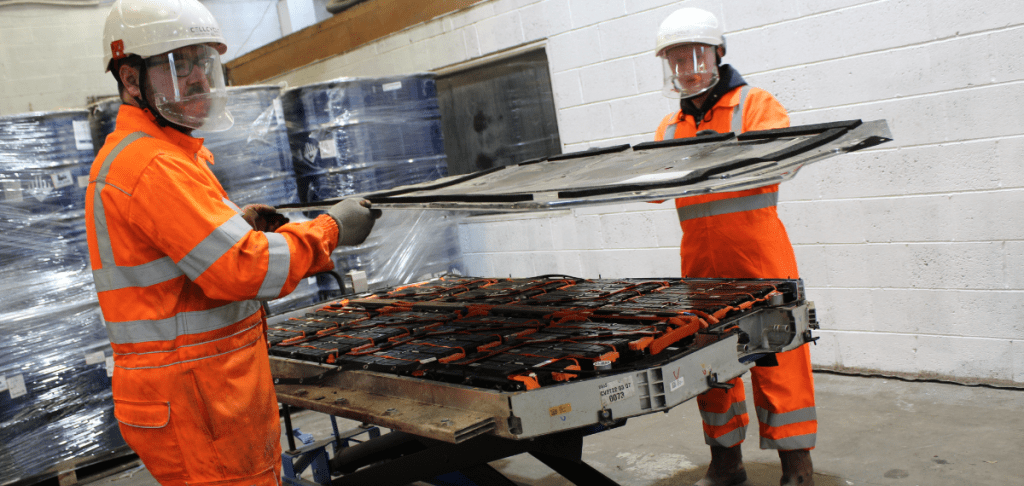 Cellcycle stuff dissembling the EV pack battery for reuse and repurpose