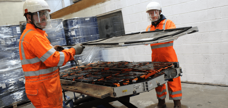 Cellcycle stuff dissembling the EV pack battery for reuse and repurpose