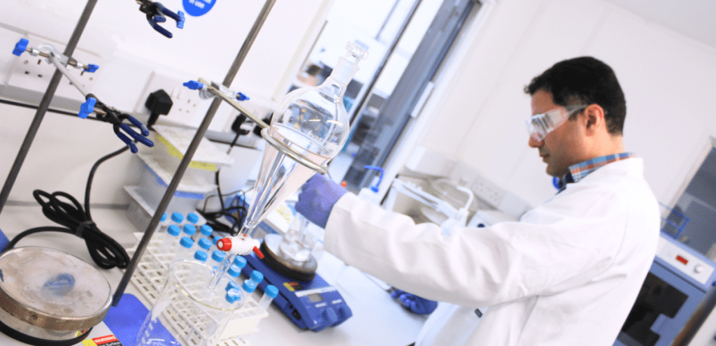 Researcher working in the lab