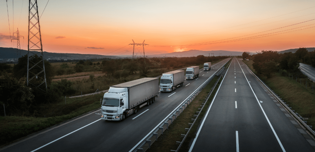 Lorries on the road