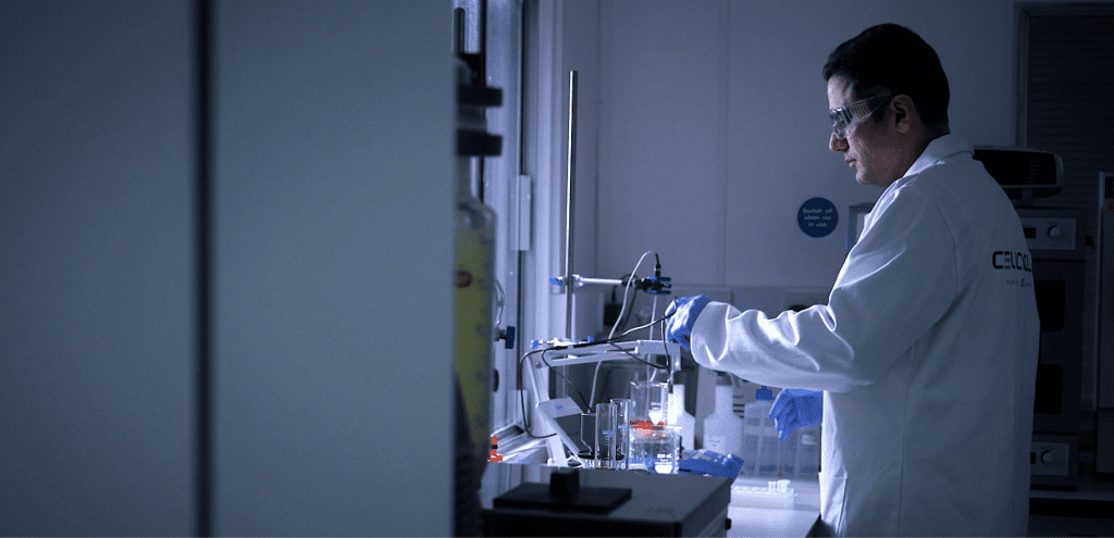Raouf working in the lab