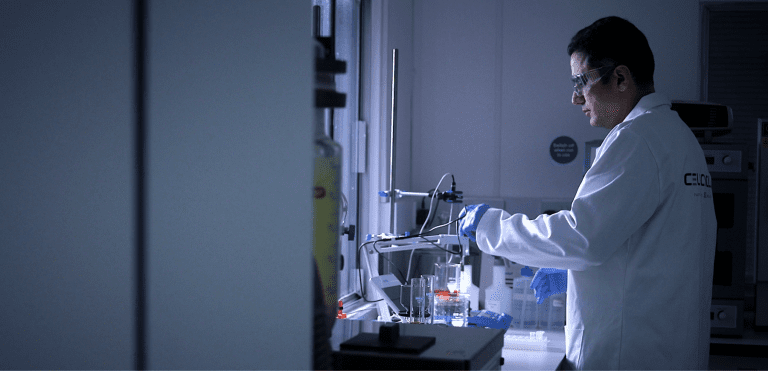 Raouf working in the lab