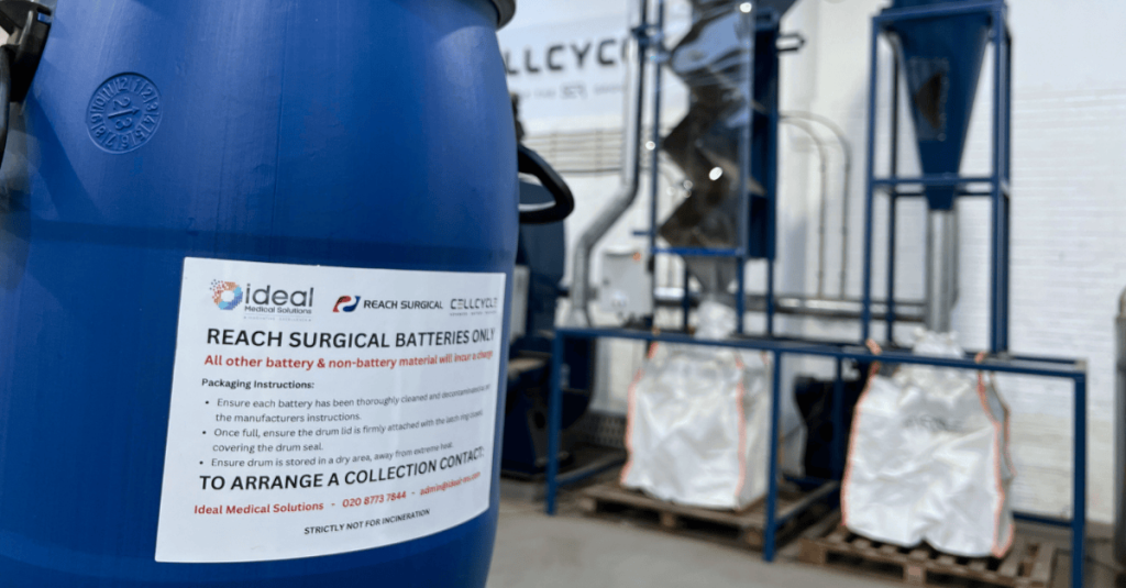 A barrel of lithium primary battery from healthcare sector